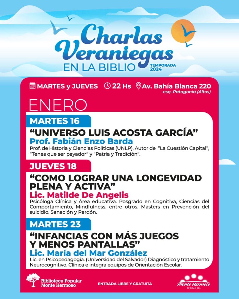 charlas veraniegas 16-18-24